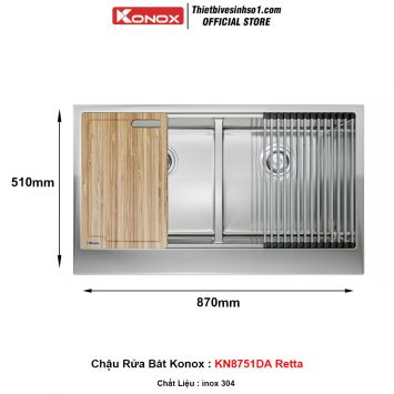 Chậu Rửa Bát Konox KN8751DA Retta