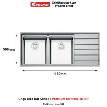Chậu Rửa Bát Konox Premium KS11650 2B-BP