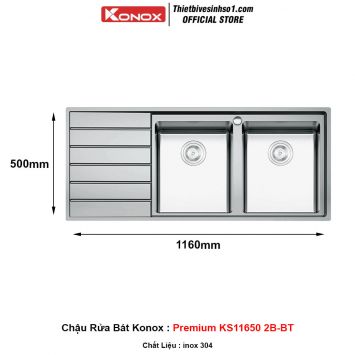 Chậu Rửa Bát Konox Premium KS11650 2B-BT