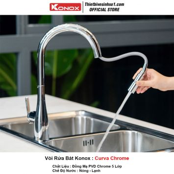 Vòi Rửa Bát Konox Curva Chrome
