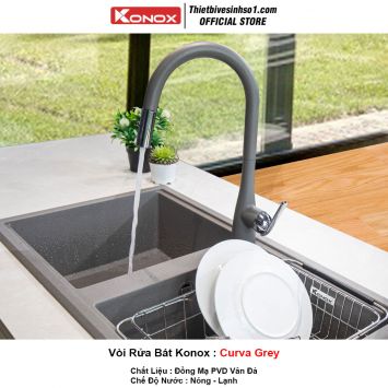 Vòi Rửa Bát Konox Curva Grey