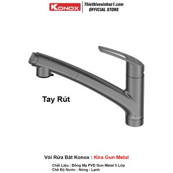 Vòi Rửa Bát Konox Kira Gun Metal