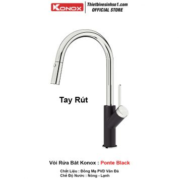 Vòi Rửa Bát Konox Ponte Black