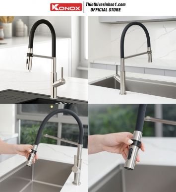 Vòi Rửa Bát Konox Tema Nickel