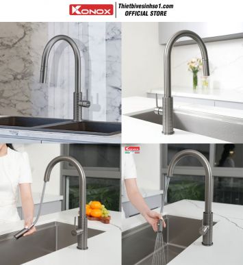 Vòi Rửa Bát Konox Venice Gun Metal