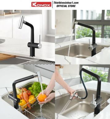 Vòi Rửa Bát Konox Volta Black