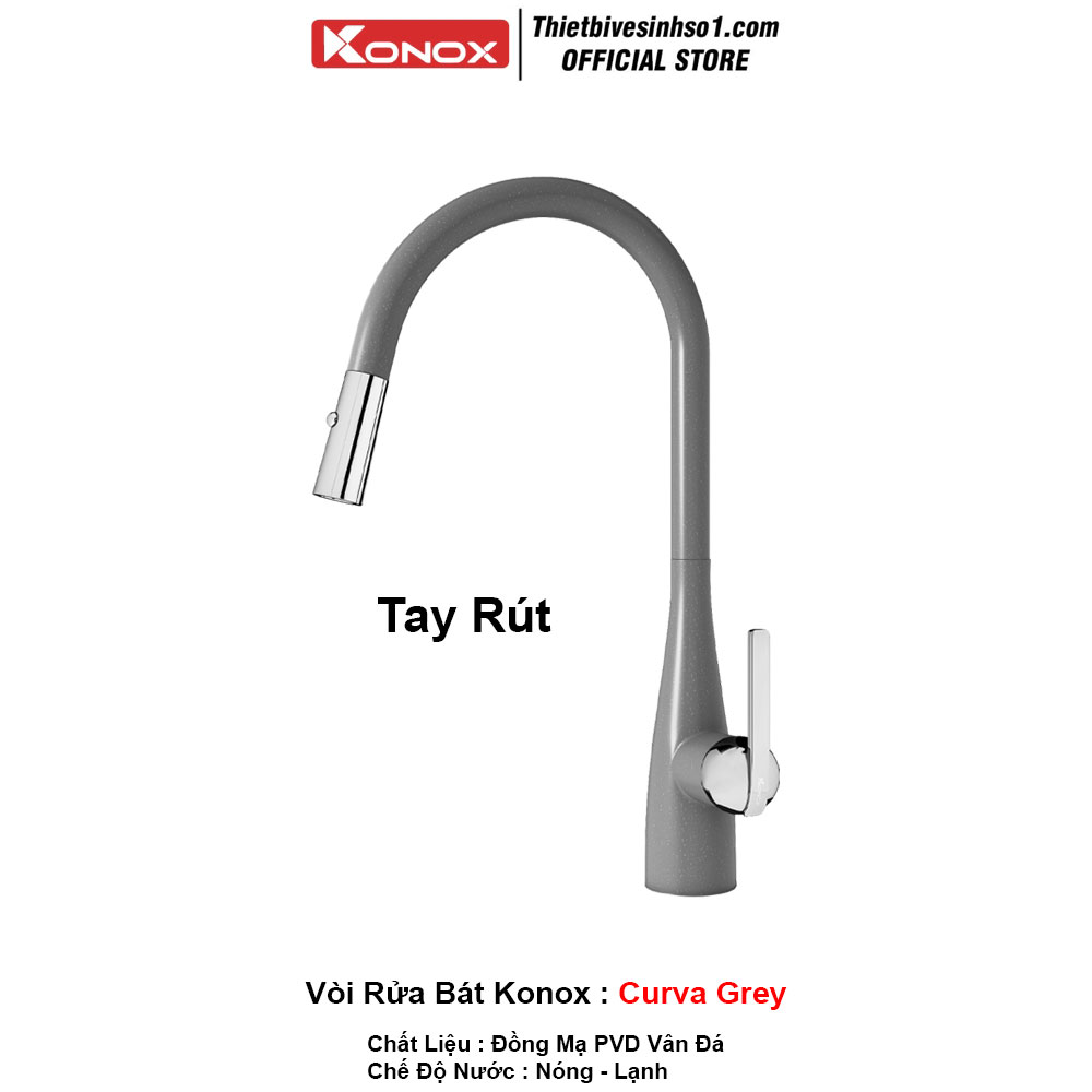 Vòi Rửa Bát Konox Curva Grey