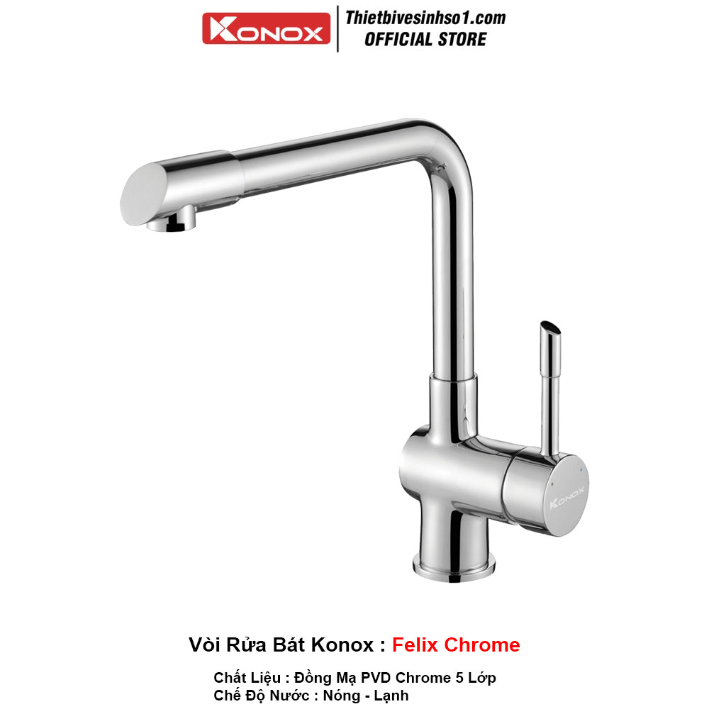 Vòi Rửa Bát Konox Felix Chrome