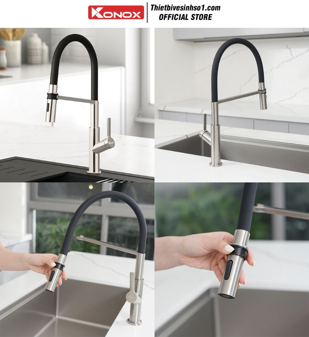 Vòi Rửa Bát Konox Tema Nickel Vòi Rửa Bát Konox Tema Nickel