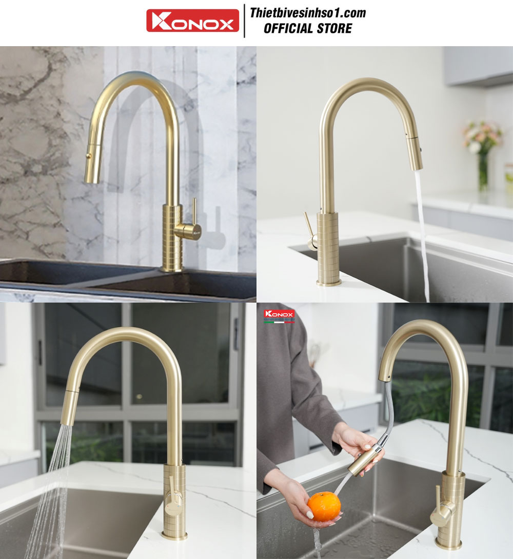 Vòi Rửa Bát Konox Venice Gold Vòi Rửa Bát Konox Venice Gold