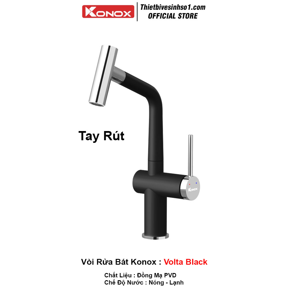 Vòi Rửa Bát Konox Volta Black