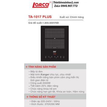 Bếp Từ Lorca TA 1017 PLUS 2