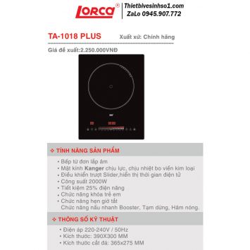 Bếp Từ Lorca TA 1018 PLUS 2