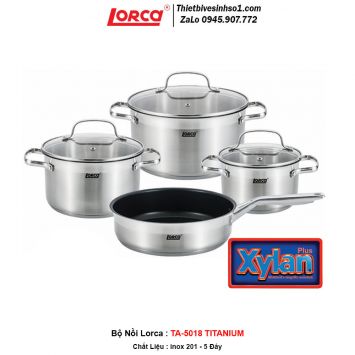 Bộ Nồi inox Lorca TA 5018 TITANIUM