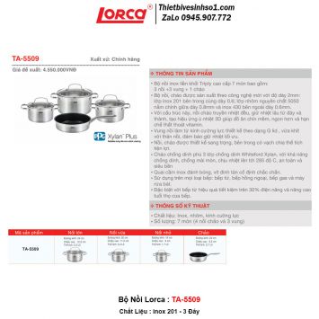 Bộ Nồi inox Lorca TA 5509 2