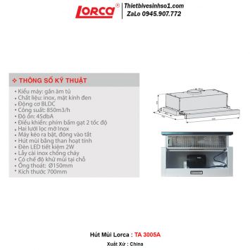 Máy Hút Mùi Lorca TA 3005A 2