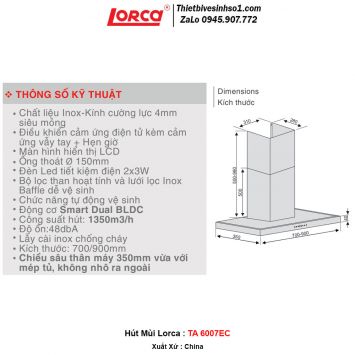 Máy Hút Mùi Lorca TA 6007EC 2