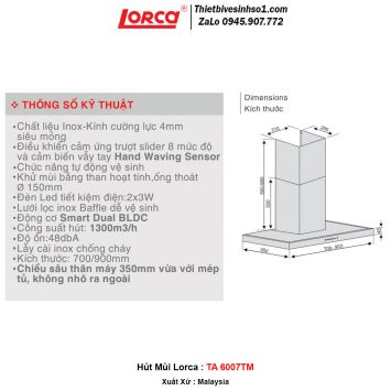 Máy Hút Mùi Lorca TA 6007TM 2