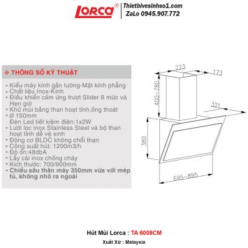 Máy Hút Mùi Lorca TA 6008CM 2