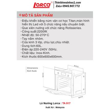 Lò Nướng Lorca TA 917 2