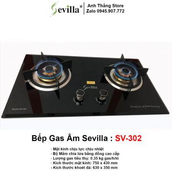 Bếp Gas Âm Cao Cấp Sevilla SV-302