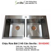 Chậu Rửa Bát 2 Hố inox Đúc Sevilla SV-8245C