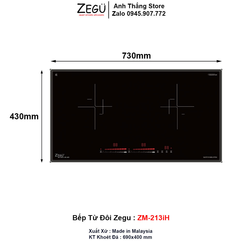 Bếp 2 Từ ZEGU ZM-213iH