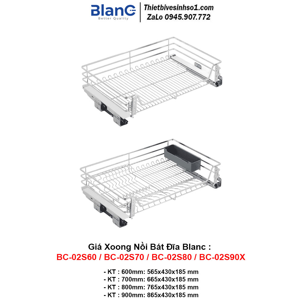 Giá Xoong Nồi Bát Đĩa Blanc BC-02S60-BC-02S70-BC-02S80-BC-02S90X
