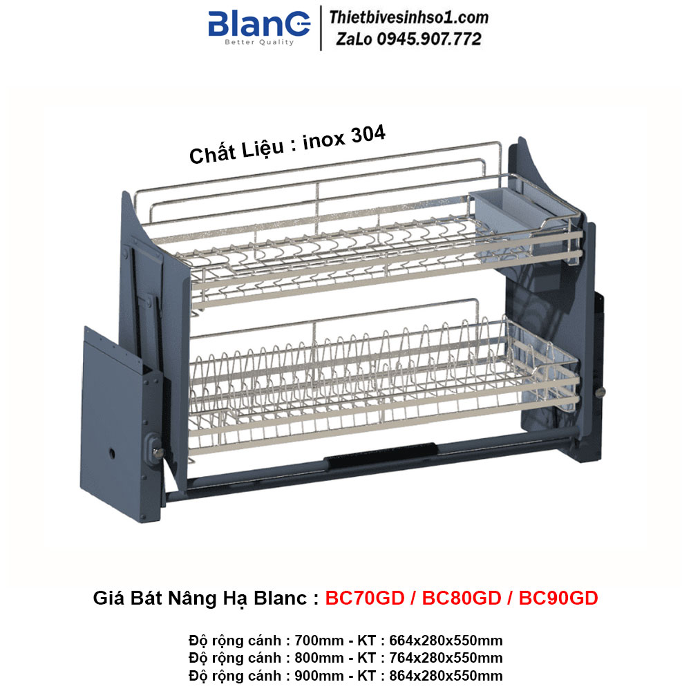 Giá Bát Nâng Hạ Blanc BC70GD-BC80GD-BC90GD