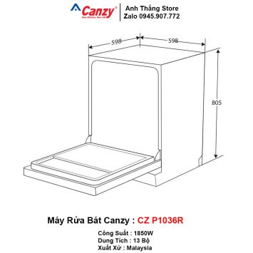 Máy Rửa Bát Canzy CZ-P1036R