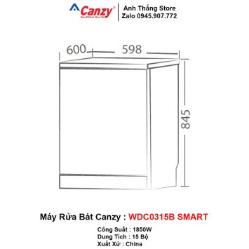 Máy Rửa Bát Canzy WDC0315B SMART