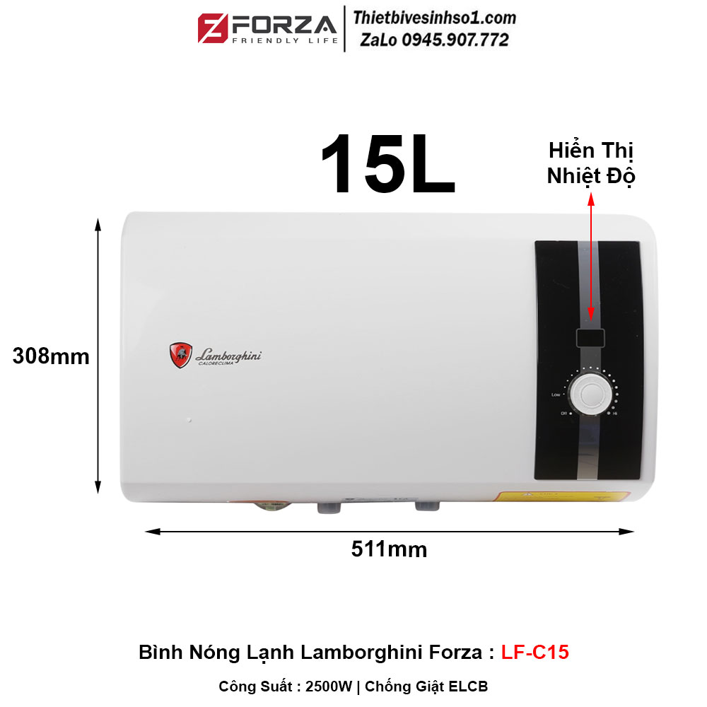 Bình Nóng Lạnh Lamborghini Forza LF-C15 Bình Nóng Lạnh Lamborghini Forza LF-C15