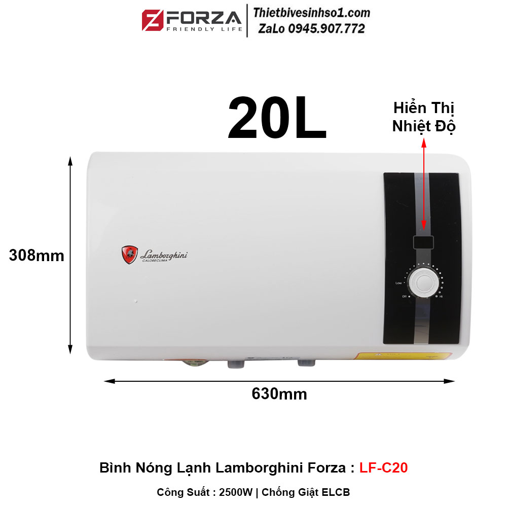 Bình Nóng Lạnh Lamborghini Forza LF-C20 Bình Nóng Lạnh Lamborghini Forza LF-C20