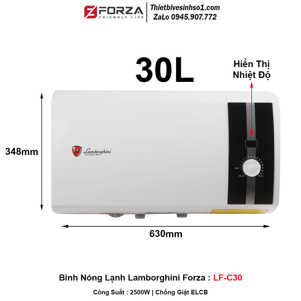 Bình Nóng Lạnh Lamborghini Forza LF-C30 Bình Nóng Lạnh Lamborghini Forza LF-C30