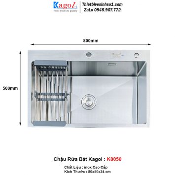 Chậu Rửa Bát 1 Hố Kagol K8050