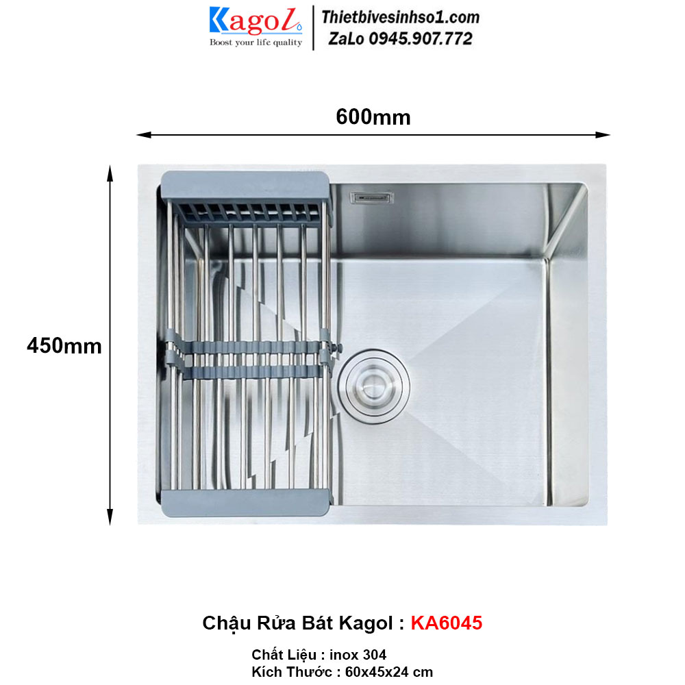 Chậu Rửa Bát 1 Hố Kagol KA6045