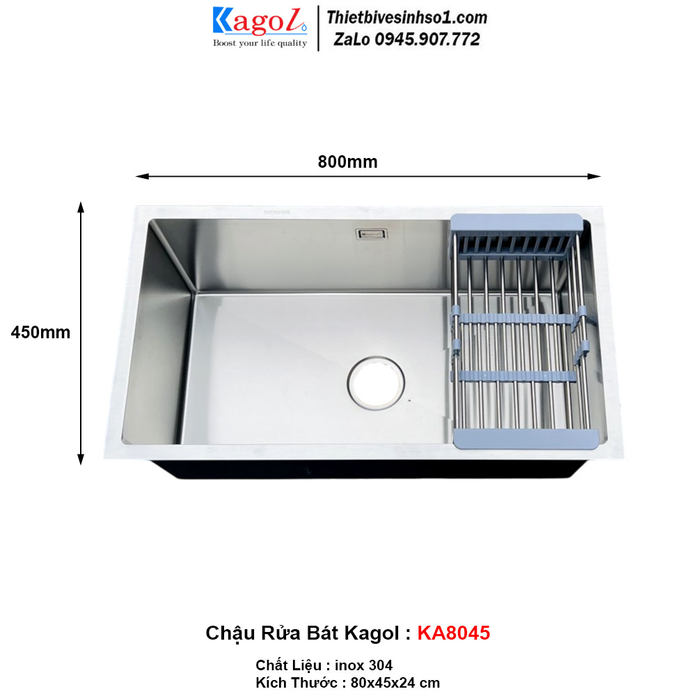 Chậu Rửa Bát 1 Hố Kagol KA8045