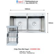 Chậu Rửa Bát 2 Hố Kagol K10050C-304