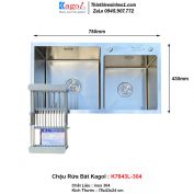 Chậu Rửa Bát 2 Hố Kagol K7843L-304