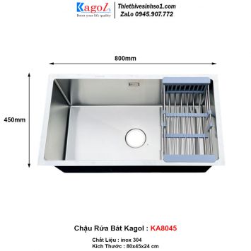 Chậu Rửa Bát 1 Hố Kagol KA8045