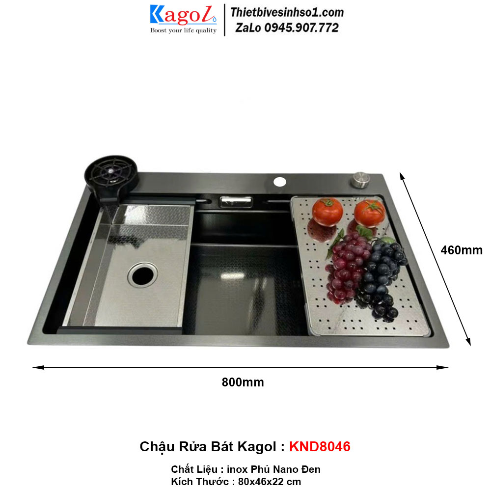 Chậu Rửa Bát 1 Hố Kagol KND8046