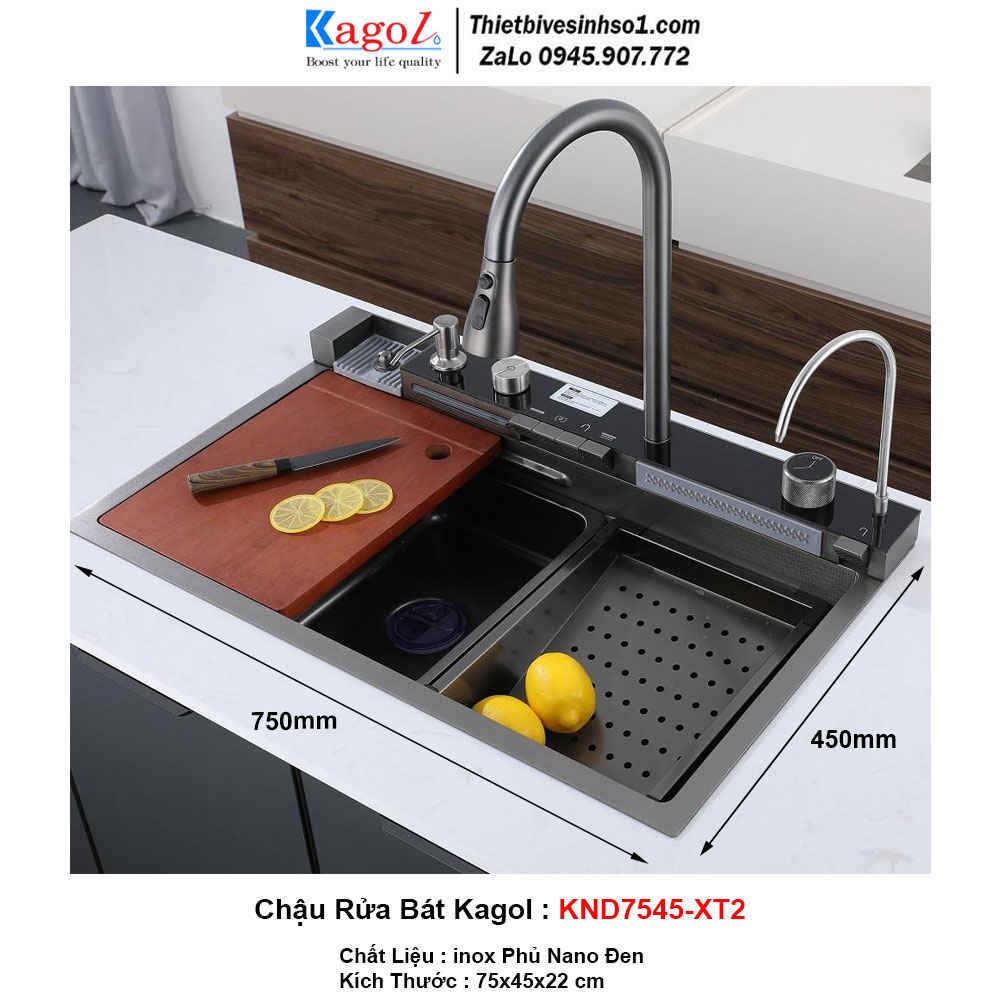 Chậu Rửa Bát Đa Năng Hố Kagol KND7545-XT2