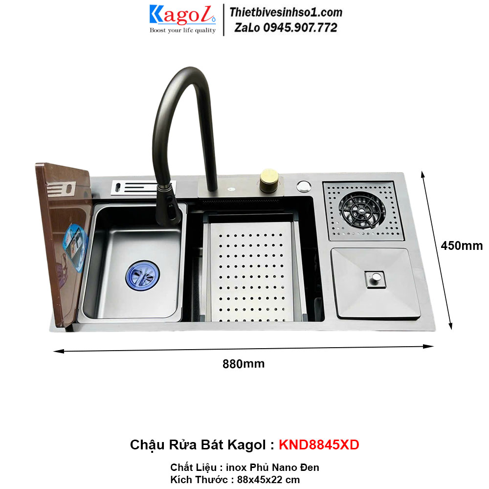 Chậu Rửa Bát Đa Năng Kagol KND8845XD