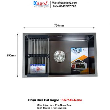 Chậu Rửa Bát 1 Hố Kagol KA7545-Nano