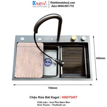 Chậu Rửa Bát 1 Hố Kagol KND7545T