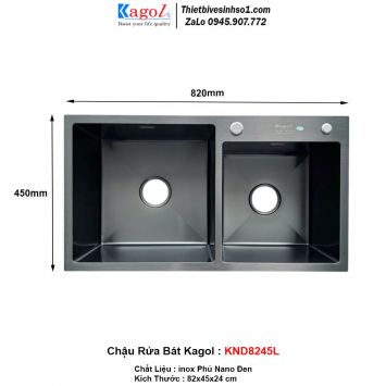 Chậu Rửa Bát 2 Hố Kagol KND8245L