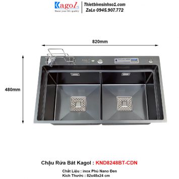 Chậu Rửa Bát 2 Hố Kagol KND8248BT-CDN