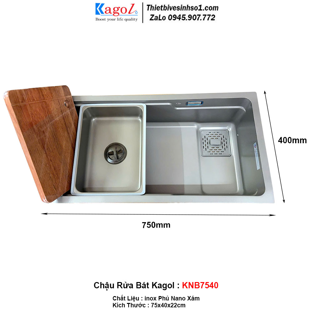 Chậu Rửa Bát 1 Hố Kagol KNB7540