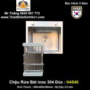 Chậu Rửa Bát 1 Hố inox Đúc Kagol H4540