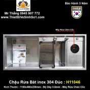 Chậu Rửa Bát 2 Hố 1 Bàn inox Đúc Kagol H11046